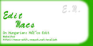 edit macs business card